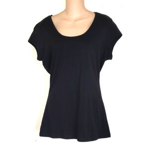 Vintage Y2K Dots Store Black Tshirt Top Basic Stretch NEW NWT Short Sleeves XL